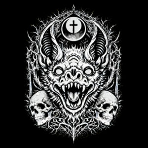 NOCTURN - Lunar Bat Crop Tee 2 Design